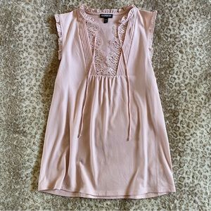 Express Pink Sleeveless Ruffle Top Size S